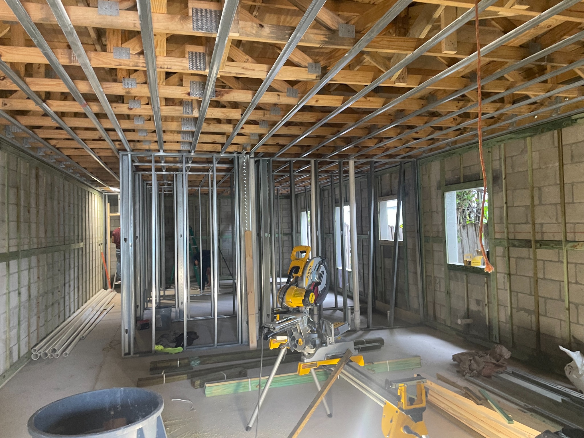 Interior metal framing