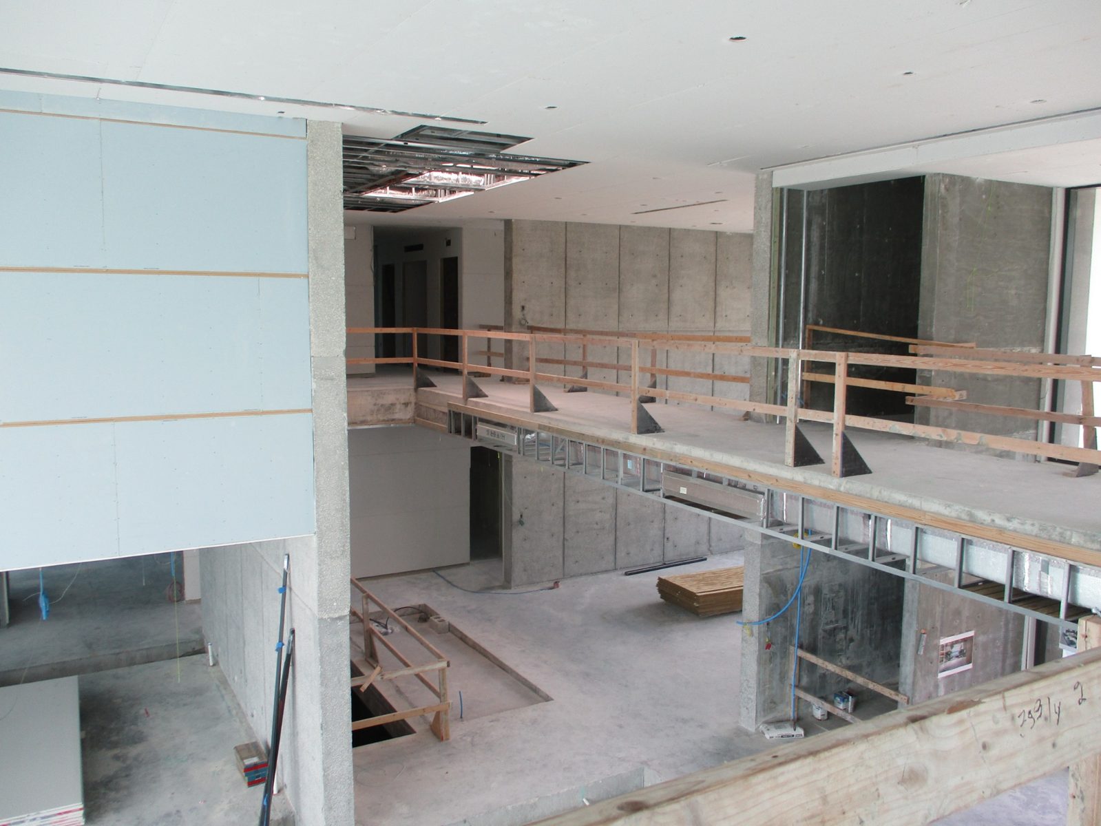Multilevel interior — Interior structural framing and expansive volumes